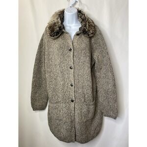 J. Jill Womens Cardigan Sweater Size Medium Tall Heavyweight Crunchy Girl Glam